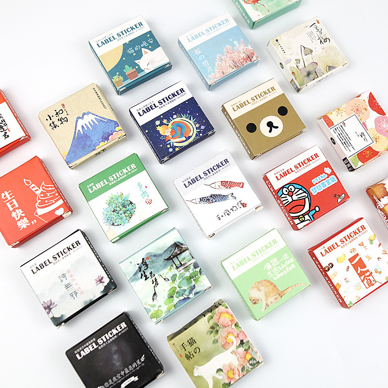 Sticker hộp 40 nhãn dán nhiều chủ đề - Hộp 40 miếng dán trang trí sổ tay Bullet Journal - M548