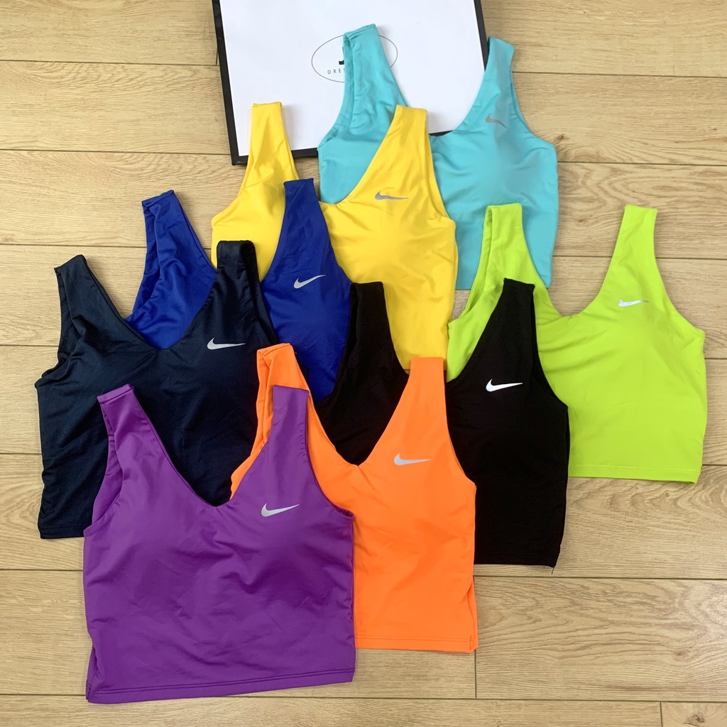 Áo croptop tập gym yoga nữ sát nách lưng đắp chéo có mút