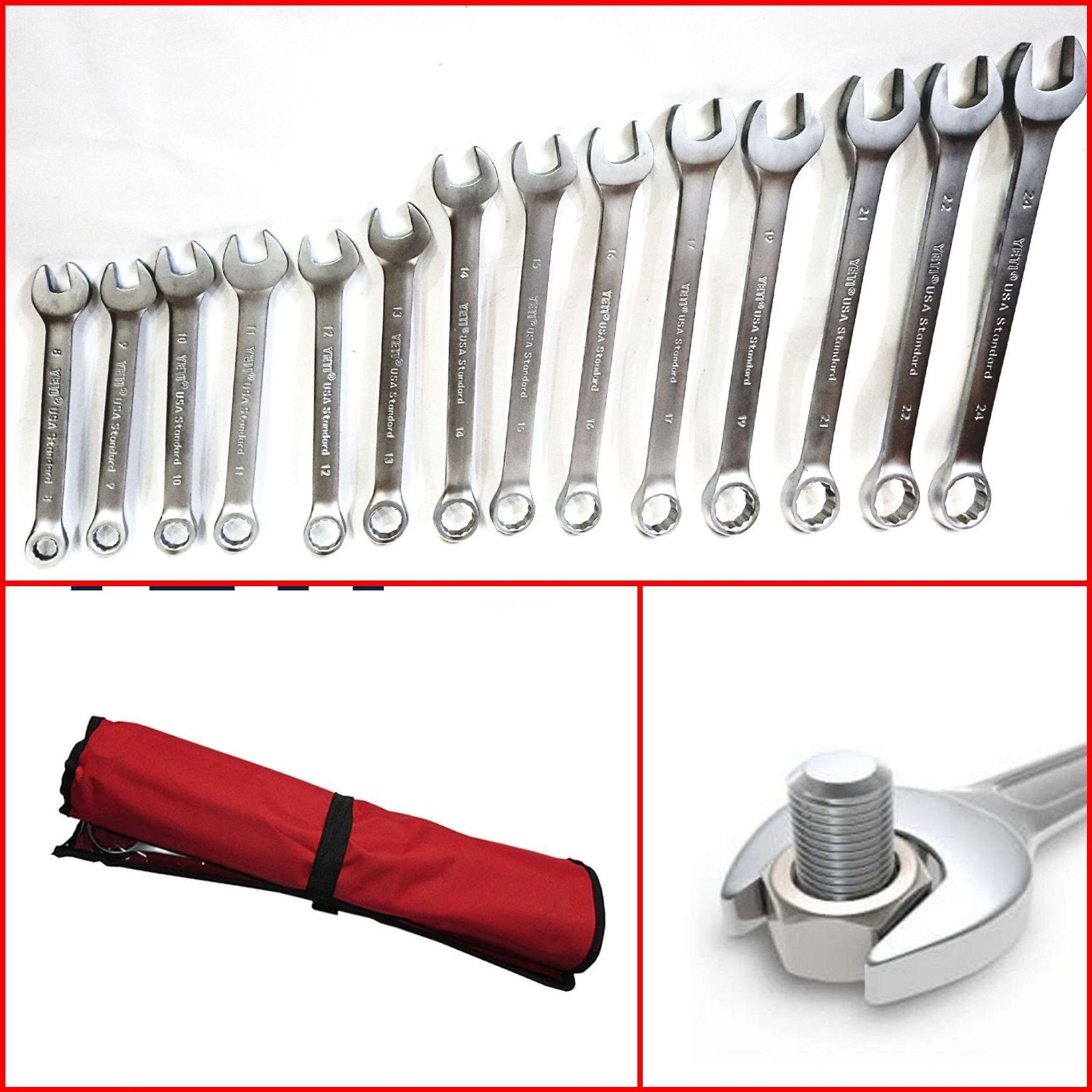 Cờ lê đa năng usa 14 chi tiết - bộ cờ lê yeti 8 đến 24, chìa khoá cờ lê 10 đến 32, cờ lê vòng miệng 8 đến 32 - vặn đai ốc yeti - hải my store