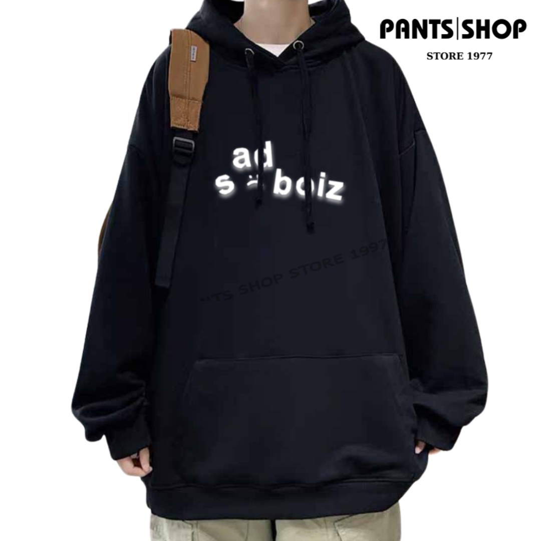 Áo khoác hoodie nam nữ sadboiz chất nỉ dày phom form rộng chống nắng, nóng đông hè phong cách hot trend - áo khoác hoodie sadboiz đen - pants shop 01