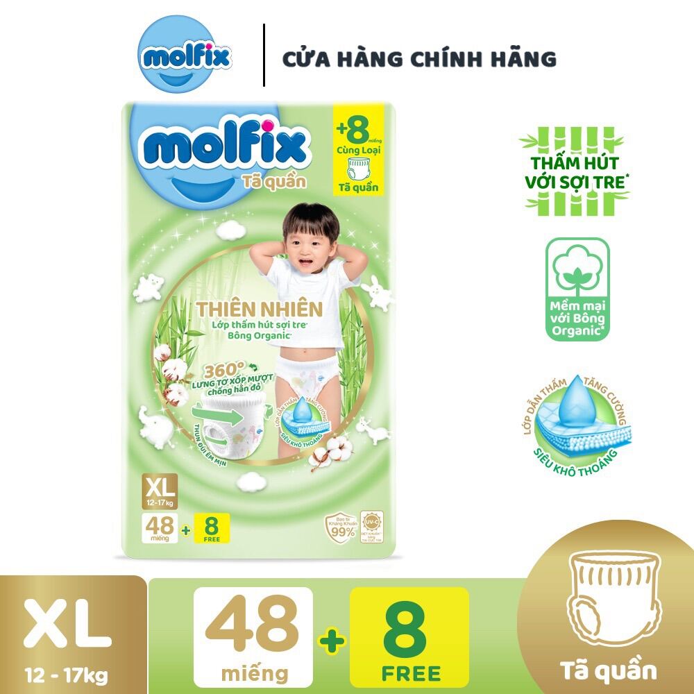[ CHÍNH HÃNG] Bỉm Molfix Tã Quần Đủ Size NB, S,M,L,XL Cho Bé