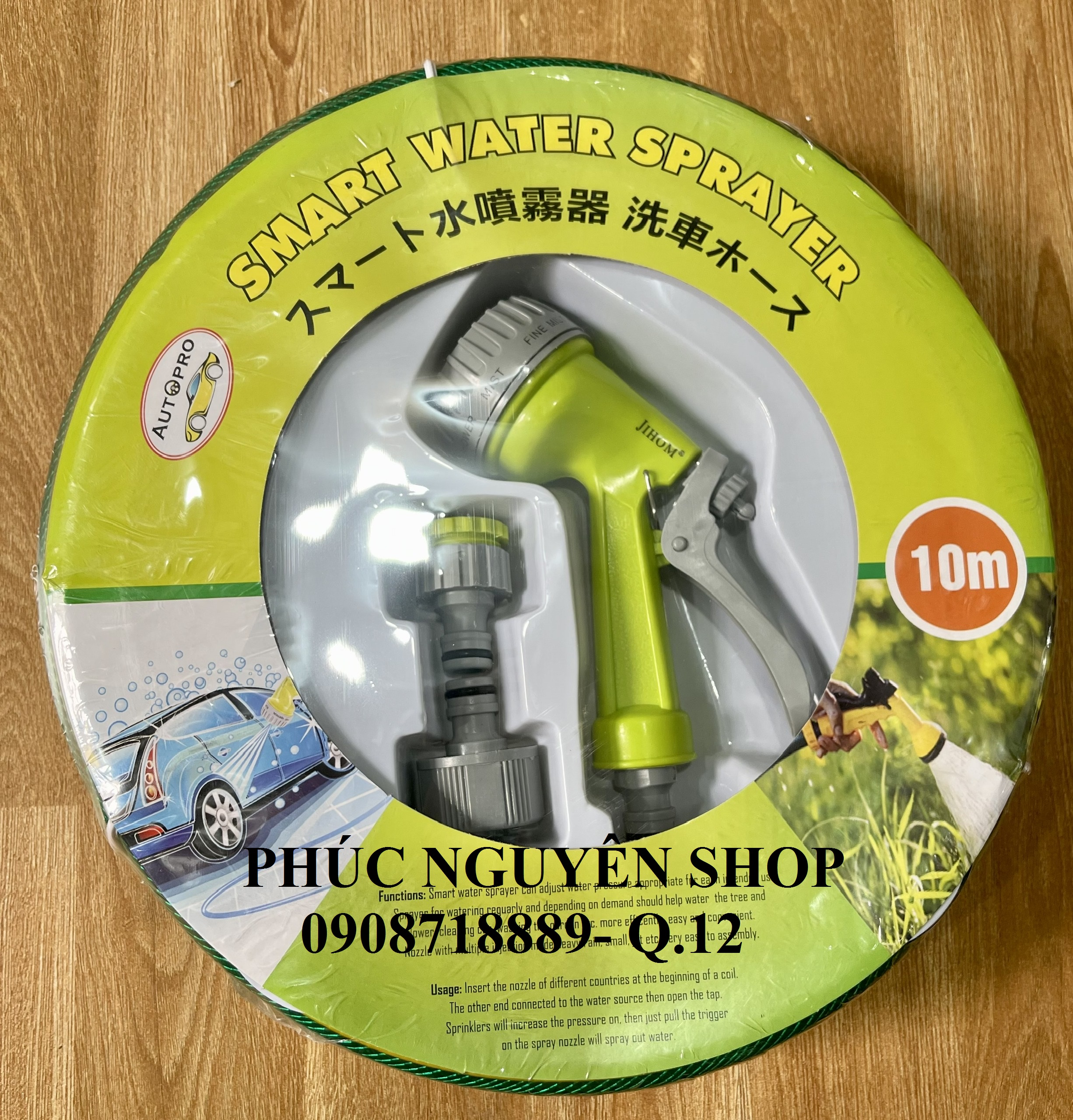 [HCM]Bộ vòi xịt rửa xe siêu bền kèm dây dài 10m JIHOM PNS111