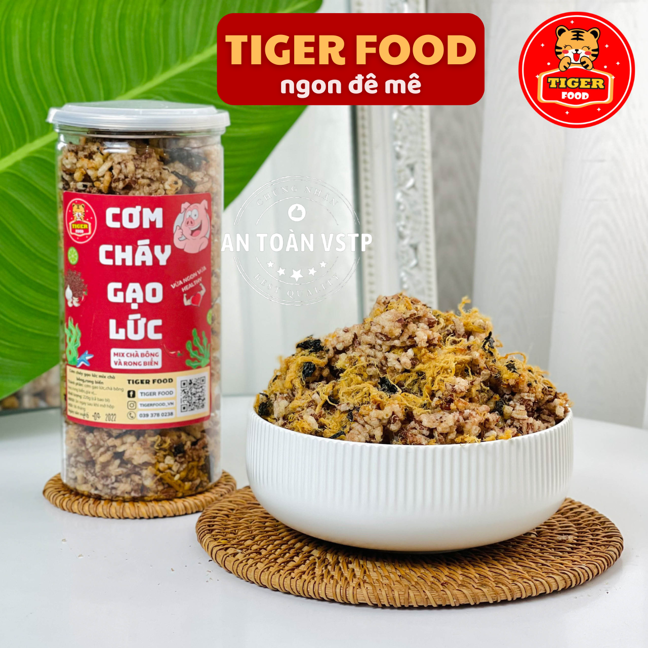 Cơm Cháy Gạo Lức Rong Biển Siêu Chà Bông 💖TIGER FOOD💖 Cơm Cháy Gạo Lức Rong Biển Siêu Ngon - Siêu Phẩm Ăn Vặt Sài Gòn