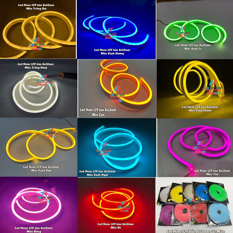 Cuộn dây LED NEON 5M 12V các màu, đèn led uốn chữ quảng cáo ngoài trời