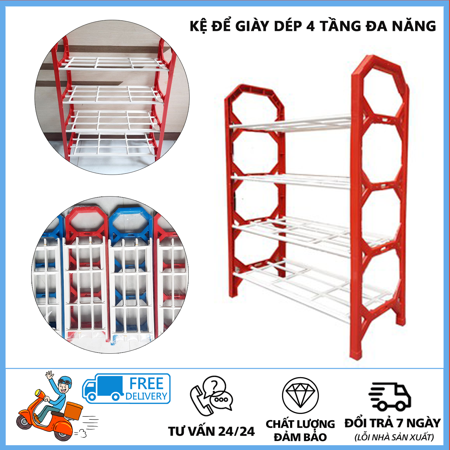 Kệ để giày, Kệ để giày 4 tầng, Kệ để giày, dép đa năng 4 tầng xếp gọn- giá để giày 4 tầng,tủ sắp xếp giày cho không gian gọn gàng - GIAO MÀU NGẪU NHIÊN