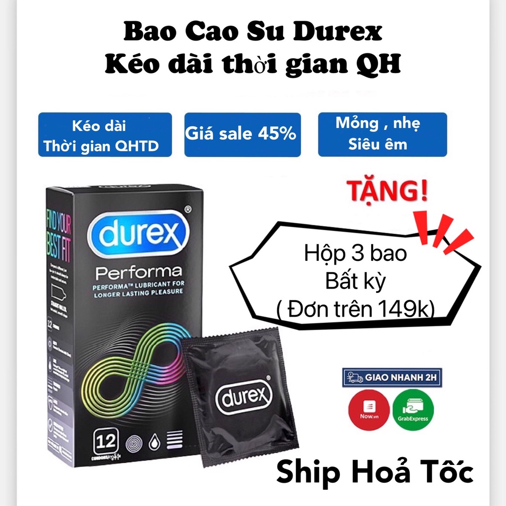 Durex perform 12 bao cao su và Durex Invisible Extra Thin 10 bao cao su