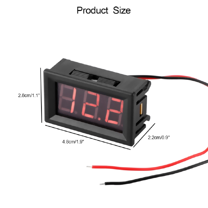 Vôn kế điện tử led hiển thị 0-100vdc - 3 dây