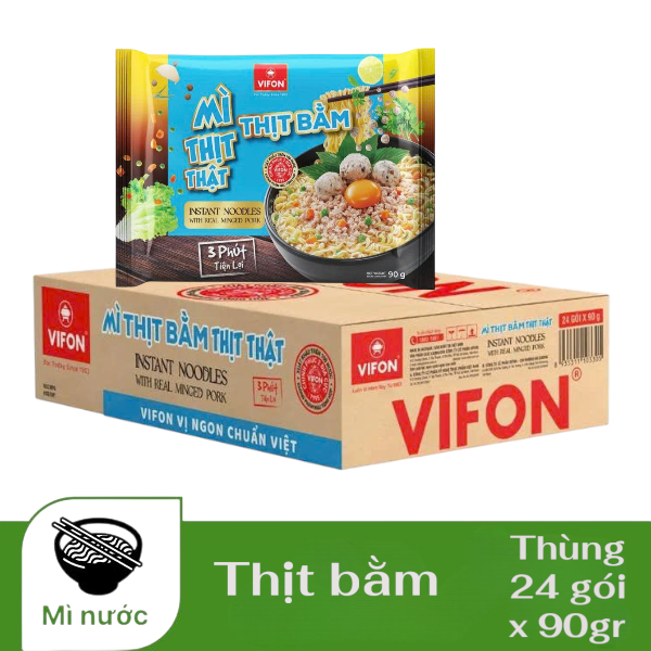 Th 24 Packages of Vifon Noodles 90Gr Package (Crab Noodles/ Beef Noodles/ Beef Noodles) C