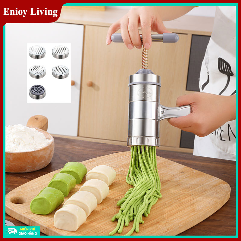 Khuôn Làm Bánh Lọt, Dụng Cụ Làm Bún Mì Tươi 5 Đầu Inox Cao Cấp, Máy Làm Bún Mì Mini Gia Đình An Toàn, dụng cụ làm mì, máy làm mì Chất Lượng, Hiệu Quả