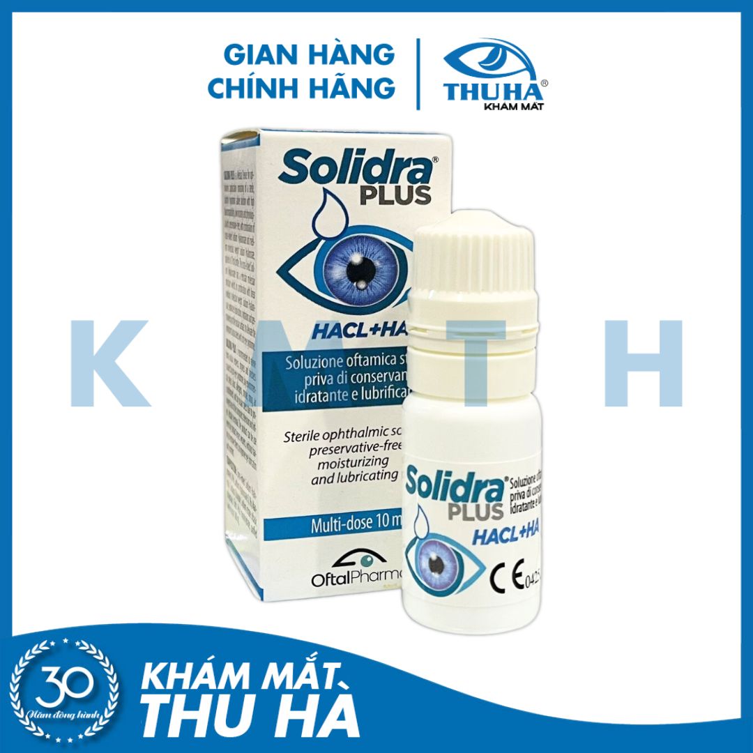 Dung dịch nhỏ mắt Solidra Plus 10ml - Dưỡng ẩm, bảo vệ, hỗ trợ khô mỏi mắt [Itali]