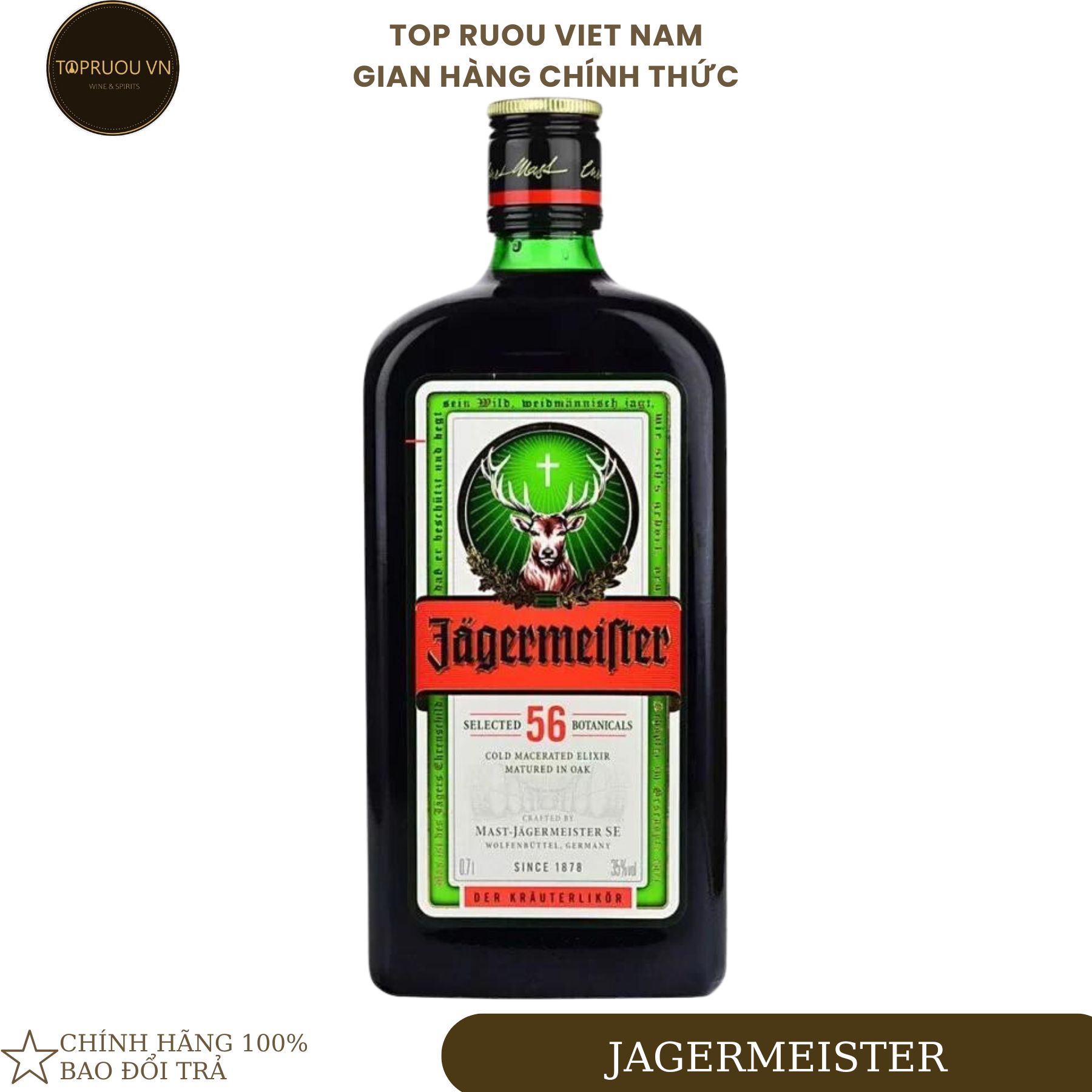[Top Rượu VN] Rượu Jagermeister + Vòi Rót Đầu Hươu Inox Xịn + Hộp Giấy [Chính Hãng]