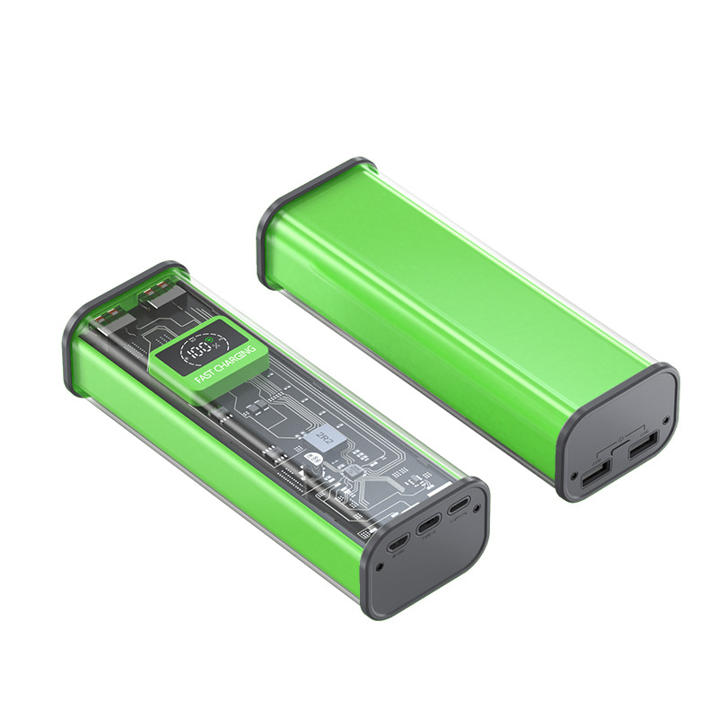 Sạc Dự Phòng Trong Suốt 20.000mah, Sạc Nhanh 22,5w, Gồm 3 Cổng Vào Và 2 Cửa Ra Sạc Nhanh（Cửa Hàng Mustang Đảm Bảo Tính Xác Thực）