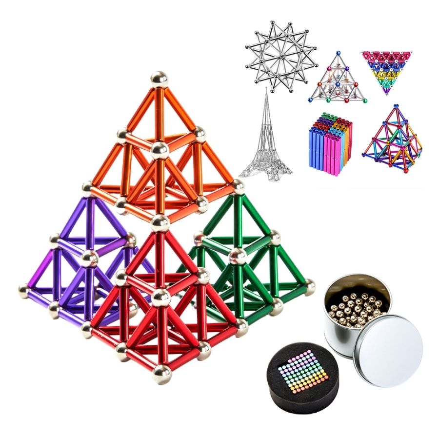Bộ xếp hình bi nam châm phát triến trí tuệ thông minh cho bé loại có màu bi lớn Bucky ball