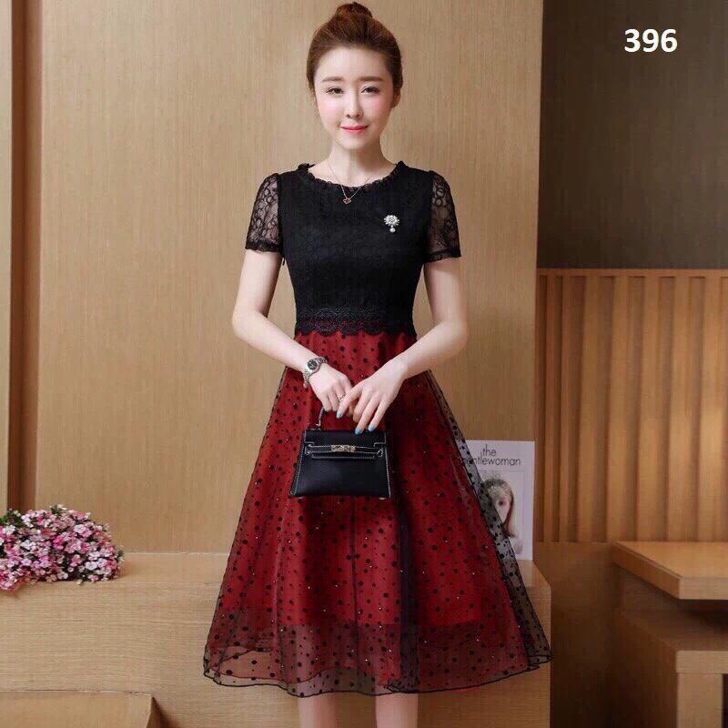 Đầm voan hoa lụa quảng châu siêu đẹp sang chảnh