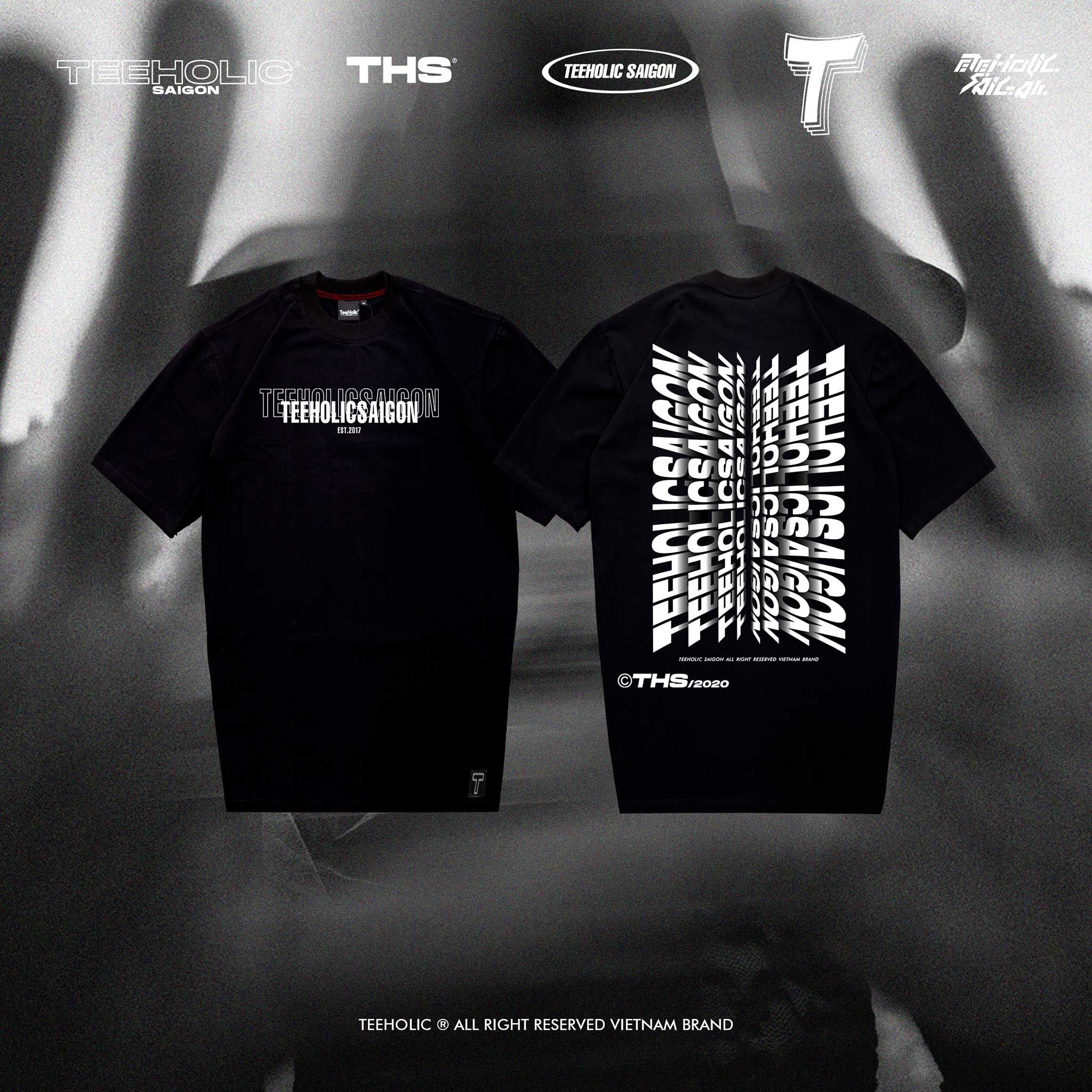 Teeholic áo thun unisex form rộng in logo teeholic