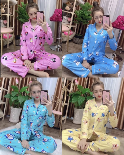 SET ĐỒ BỘ NỮ - PIJAMA TAY DÀI FORM TỪ 43kg đến 57kg tùy chiều cao - XINH XẮN MẪU KATE MANG LẠI CẢM GIÁC SANG TRỌNG QUÝ PHÁI