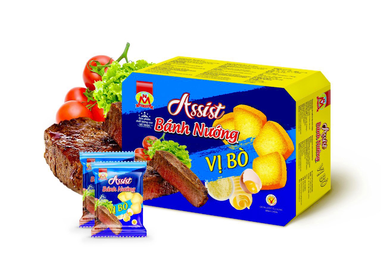 Assist - 260g Bánh nướng VỊ BÒ phô mai, GIÒN TAN - béo PHÔ MAI - thơm VỊ BÒ, BỮA SÁNG với SỮA cho ngày LÀM VIỆC HIỆU QUẢ