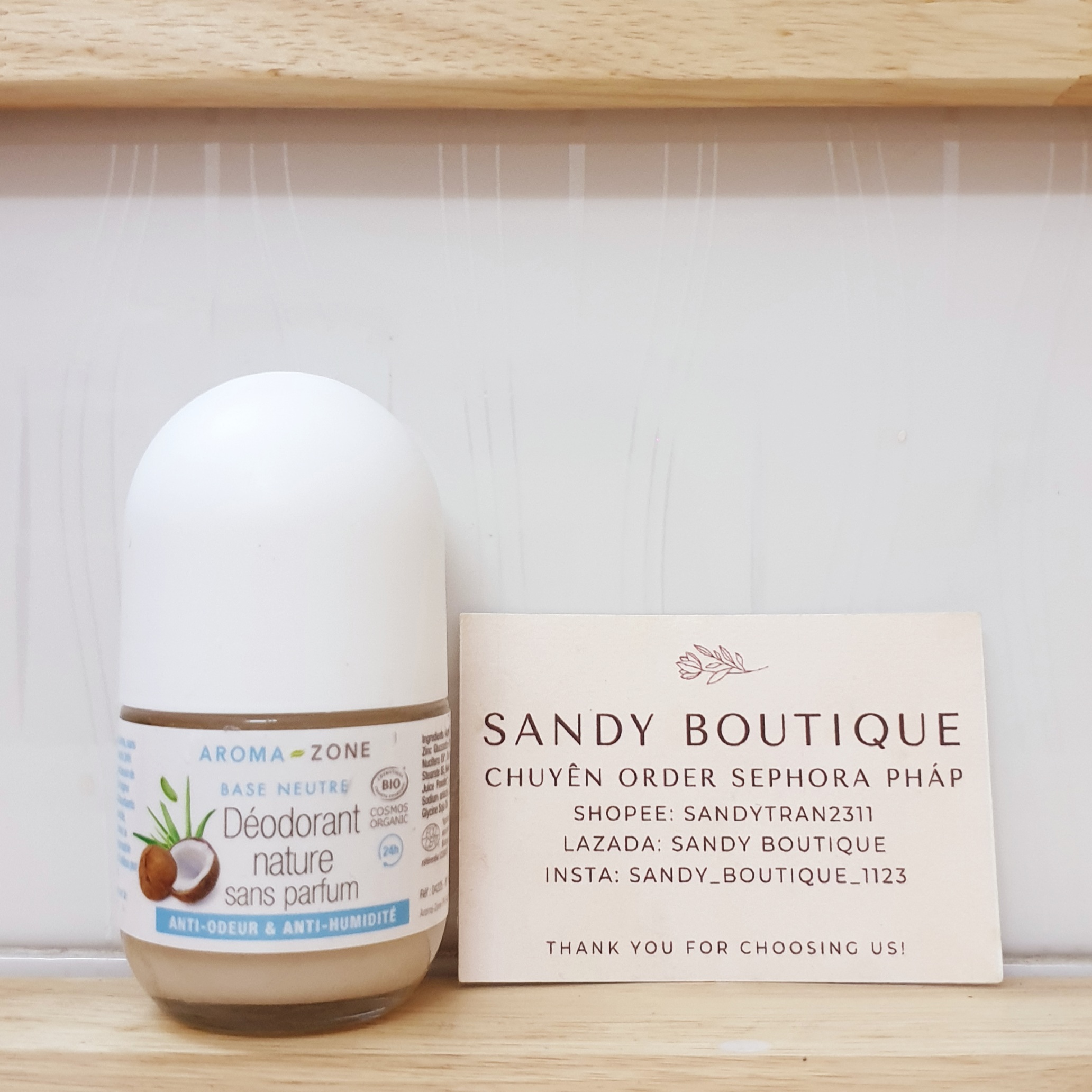 Lăn khử mùi hữu cơ không cồn organic hàng Pháp Aroma Zone