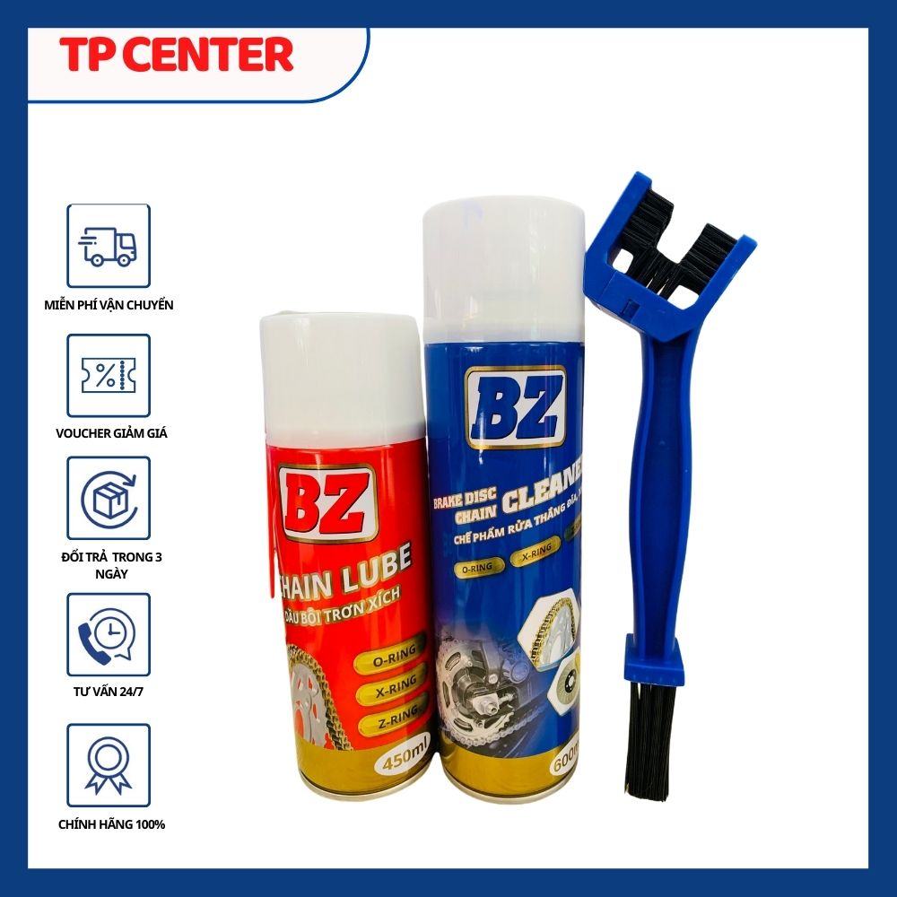 Combo BZ dưỡng sên, rửa sên, dưỡng nhựa và xà phòng rửa xe vệ sinh xe