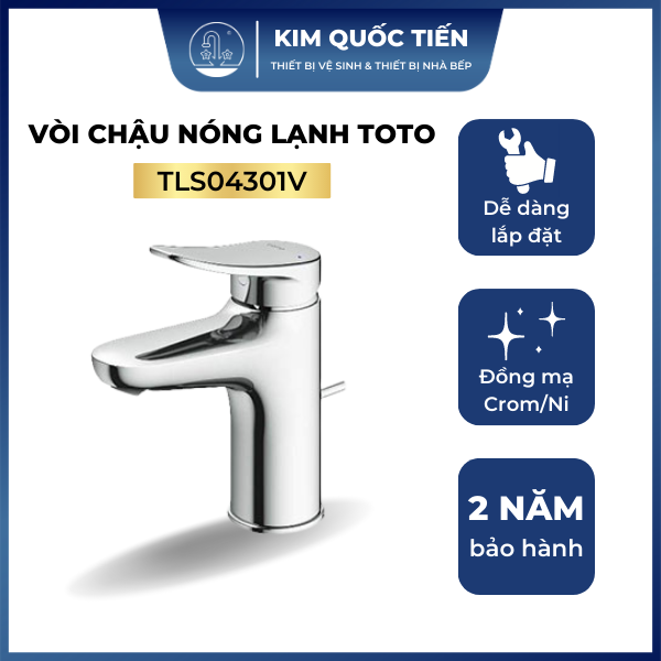 Vòi lavabo toto tls04301v gật gù nóng lạnh