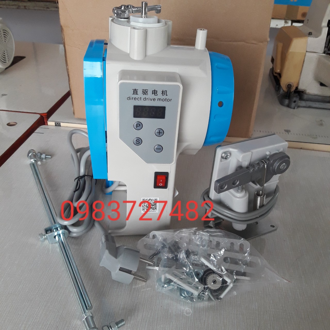 Moto liền trục máy 1 kim cơ, máy 2kim móc xích mới 100%