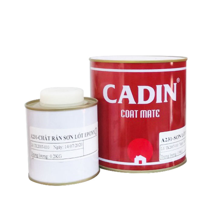 Sơn lót Epoxy CADIN hệ dung môi trên bê tông không màu - Bộ 1Kg - Chính hãng