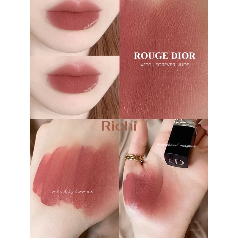 Son Dior Rouge 100 Forever Liquid  unbox  Màu hồng đất  Chuẩn Authentic