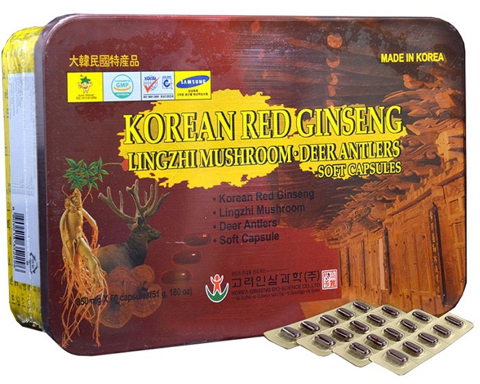 Viên đạm hồng sâm linh chi nhung hươu 60 viên bio hàn quốc, date mới nhất