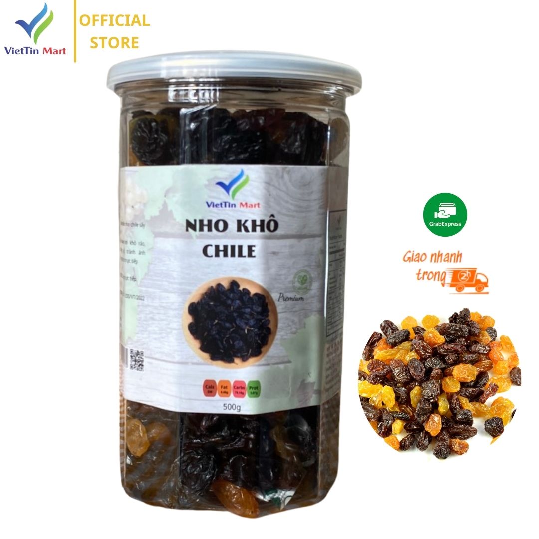 Nho khô mix 3 màu sấy nguyên vị viettin mart 500g