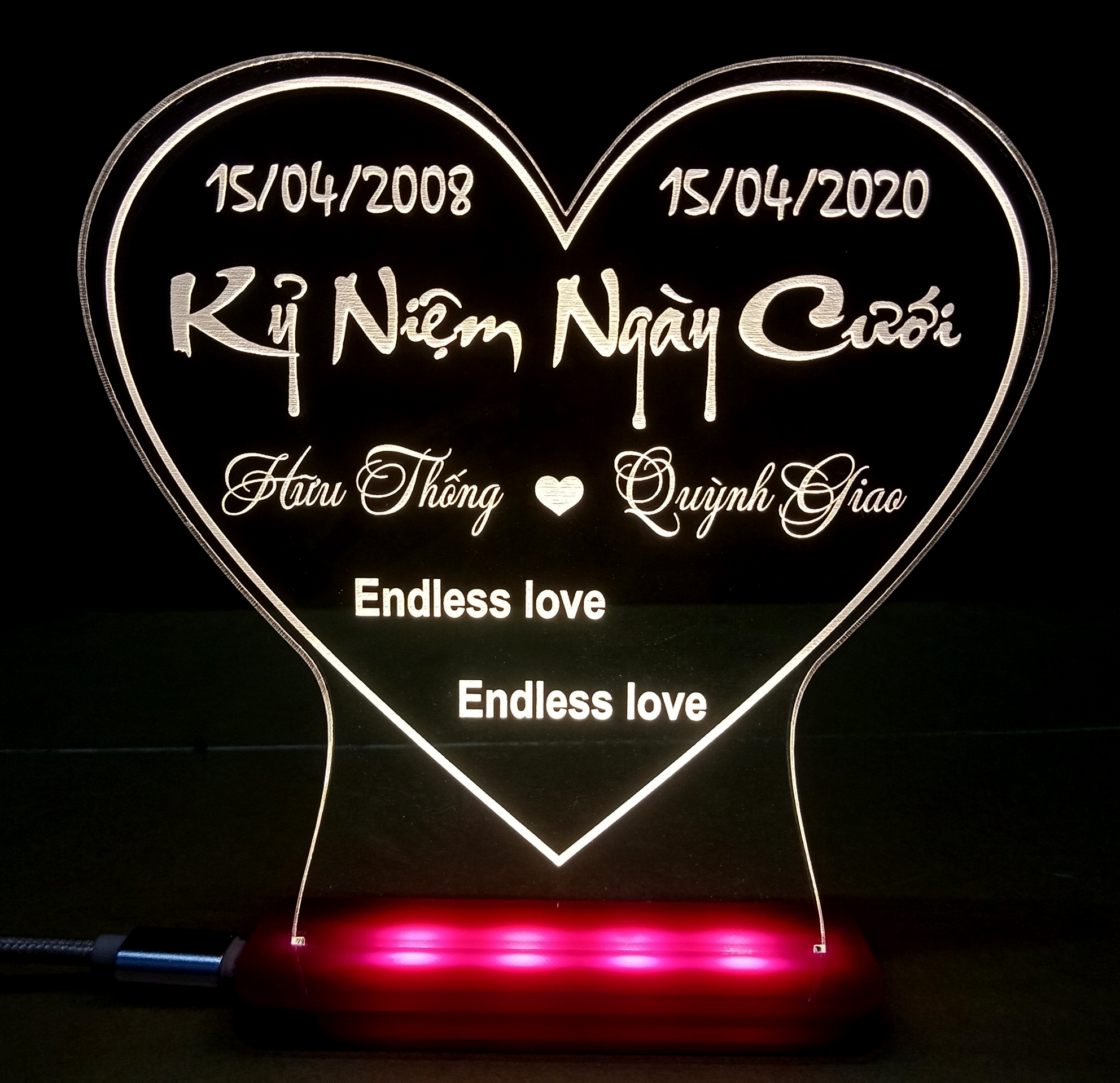 Quà kỷ niệm ngày cưới Đèn led khắc theo yêu cầu, quà tặng đám cưới, quà tặng đám cưới bạn, quà lưu niệm đám cưới, quà cưới, quà lưu niệm, quà tặng ý nghĩa, đèn ngủ để bàn, quà tặng vợ, quà tặng bố mẹ, quà tặng,