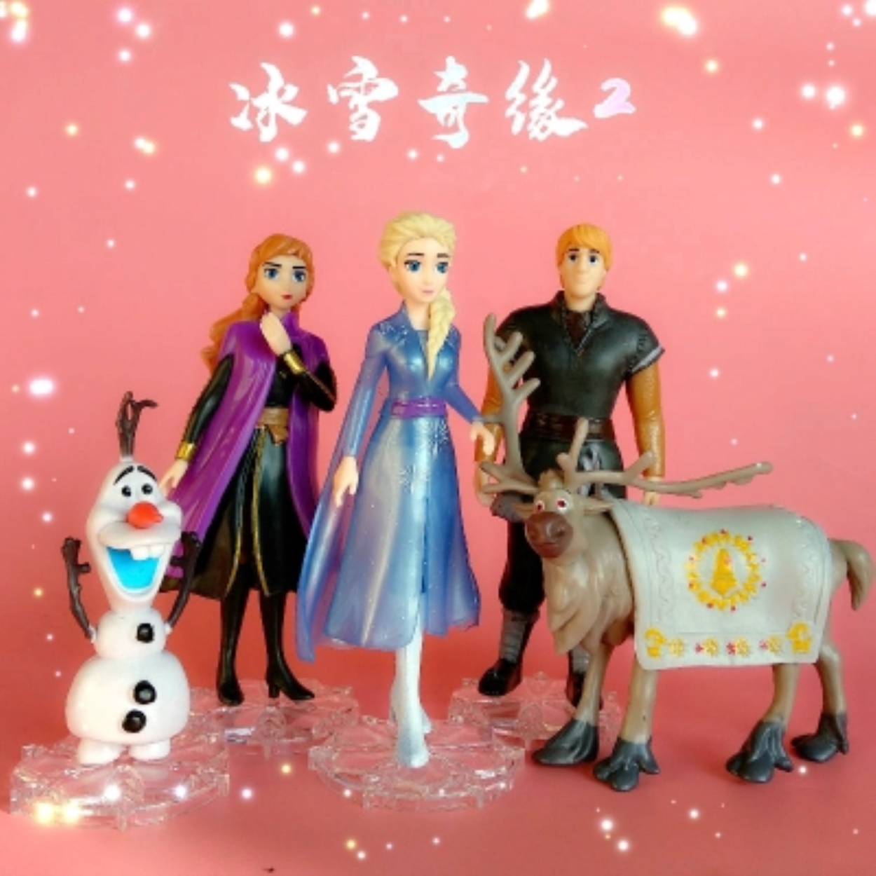 5 Pcs Set Frozen 2 Anna Kristoff Olaf Sven Figure Set Cake Topper Dolls