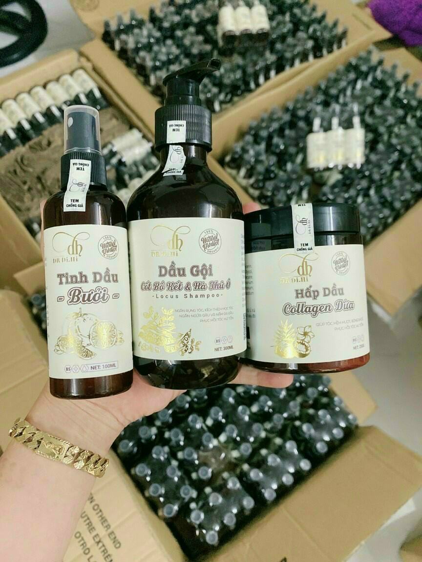 Combo gội xã xịt cốt bồ kết - hà thủ ô dr di.hi, giúp tóc khỏe, ngăn rụng tóc