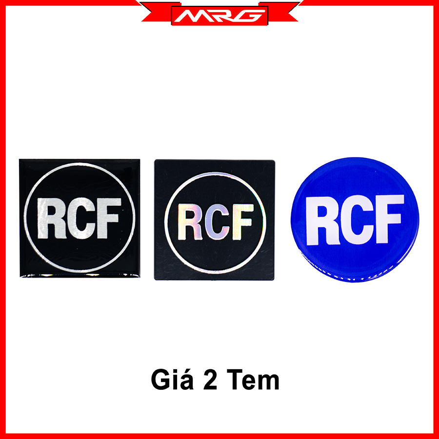 Tem Loa RCF 5cm, giá 2 tem (1 đôi) MrG | tem dán thùng loa rcf, logo rcf, chữ rcf, tem rcf màu xanh, tem rcf tròn, tem rcf màu đen, tem rcf 5 phan.