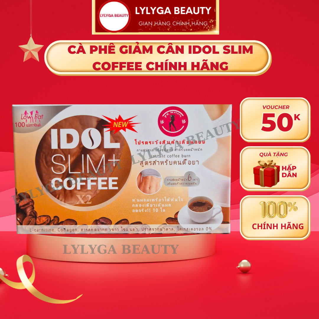 [GIẢM MẠNH, HOÀN TIỀN NẾU KHÔNG HIỆU QUẢ] Cà phê giảm cân Idol Slim Coffee - idol slim cafe - cafe giảm cân idol slim - cà phê giảm cân cấp tốc - Hộp 10 gói- LYLYGA BEAUTY