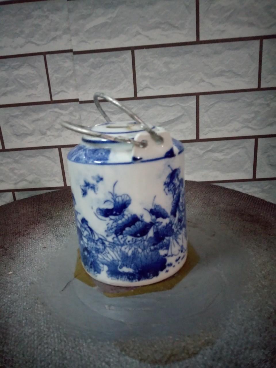 Bình trà xưa gốm bát tràng cao 11 cm