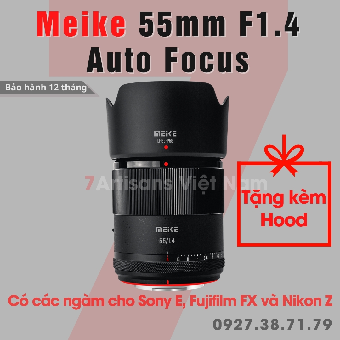 Ống kính Meike 55mm F1.4 AF lấy nét tự động cho Fujifilm FX