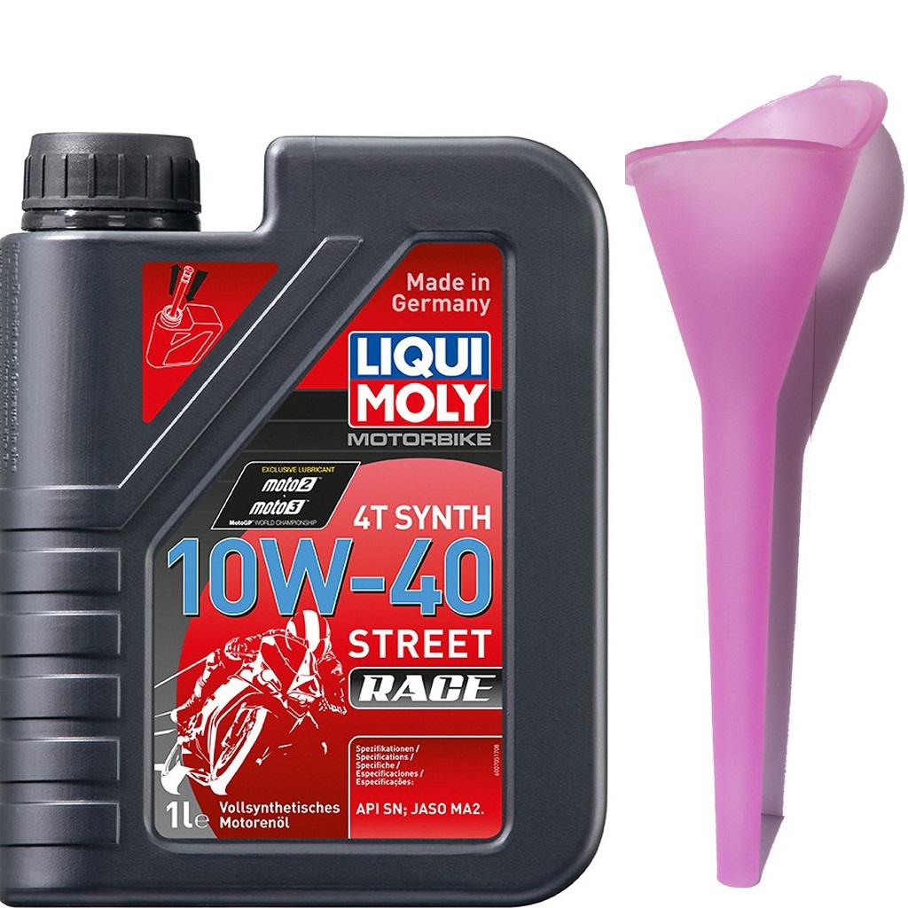 Nhớt xe số liqui moly street race 10w50 1L, nhớt liqui 10w50/10W40 1L mua nhớt tặng luôn phễu nhớt