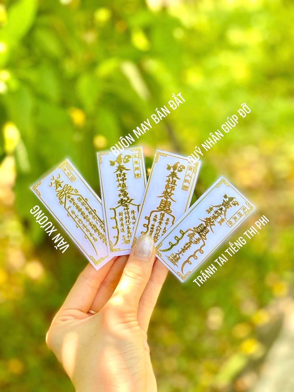 Combo 4 Linh Phù ( Qúy Nhân Phù Trợ + Văn Xương - Đỗ Đạt + Tránh Tai Tiếng Thị Phi + Buôn May Bán Đắt )