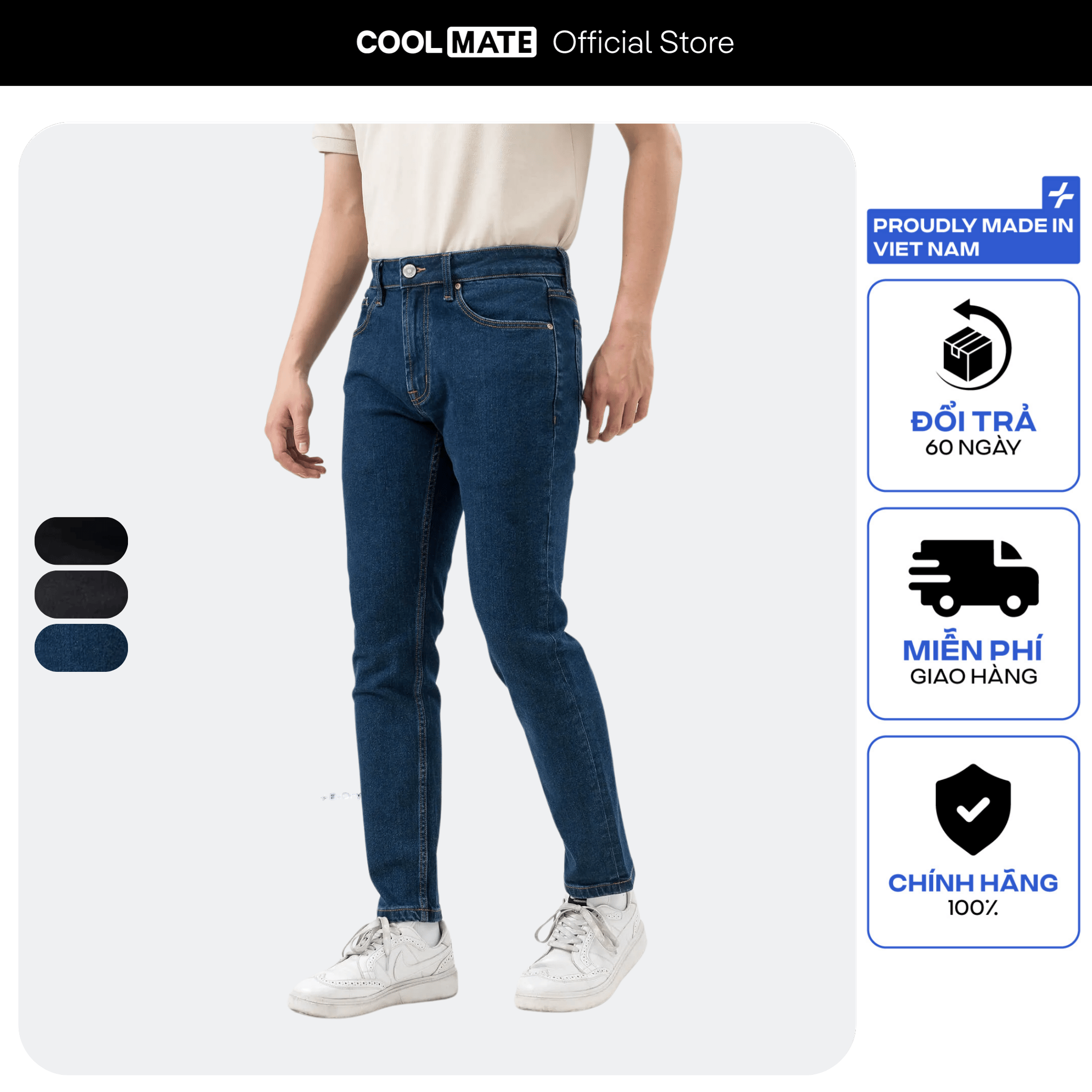 [CHỈ 18-24.5 TẶNG QUẦN SHORTS]Quần Jeans Basics dáng Slim fit - Coolmate