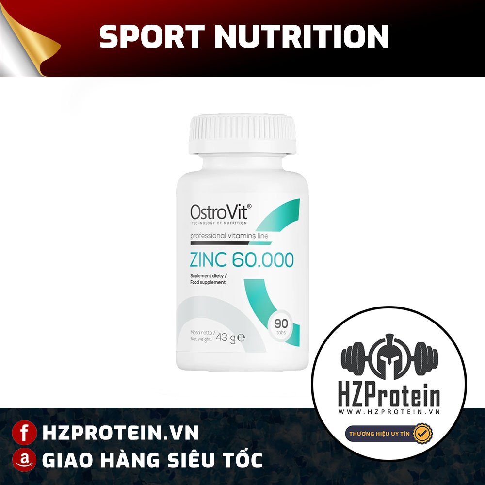 Ostrovit Zinc 60,000 - High Potency Zinc Supplement 60mg 90 Tablets