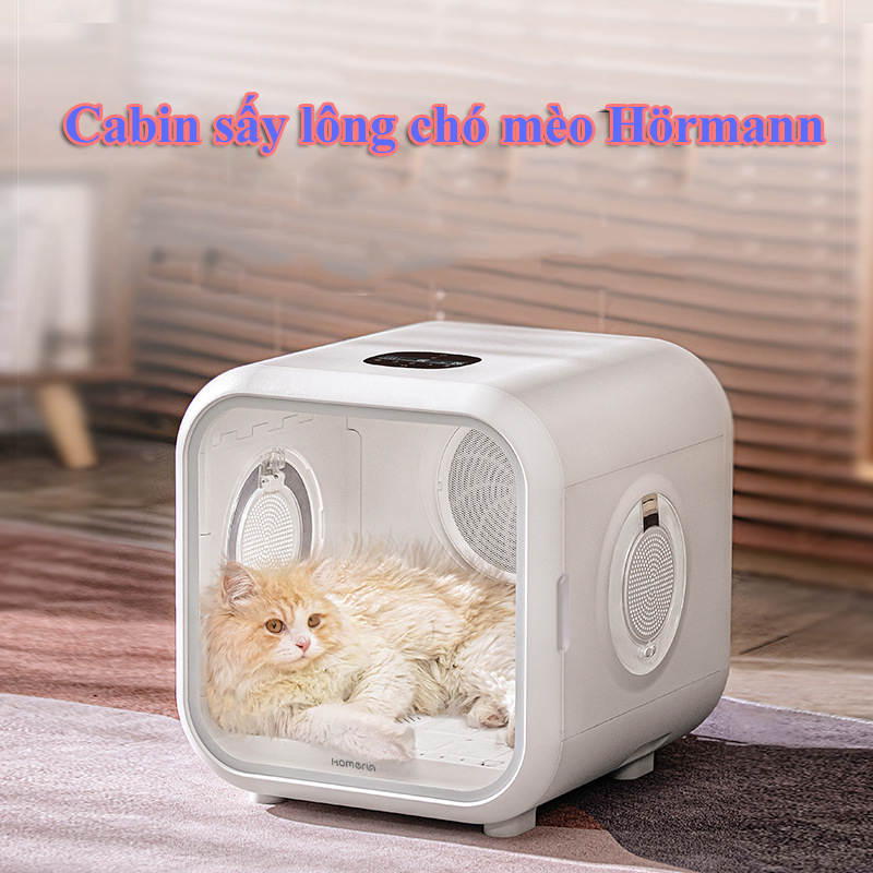 Cabin sấy lông chó mèo sau khi tắm Hörmann P50 hộp sấy thú cưng thông minh cỡ 50L siêu to - Bảo hành 12 tháng