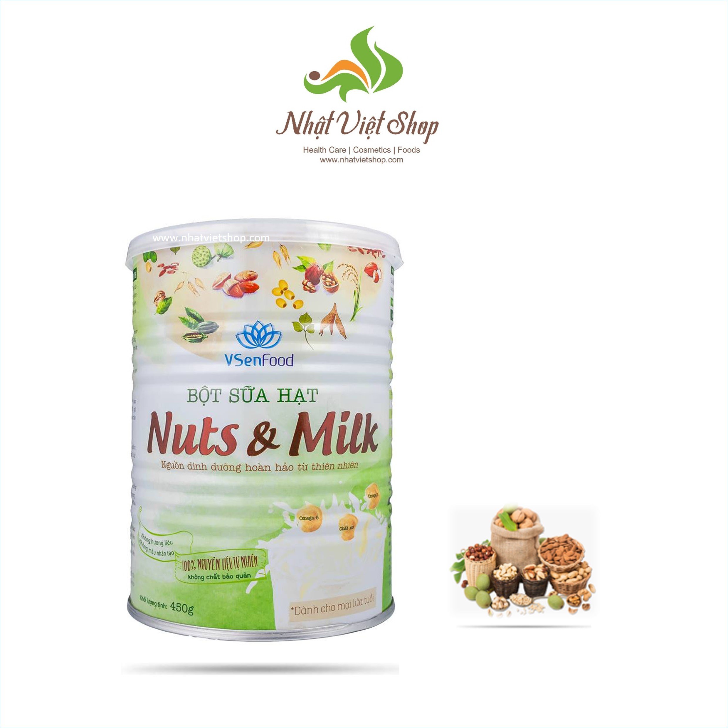 Bột sữa hạt vsenfood nuts & milk 450g