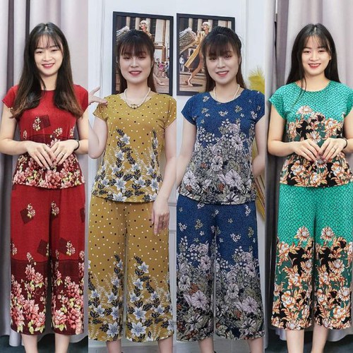 ĐỒ BỘ THUN LẠNH NỮ TRUNG NIÊN CAO CẤP CHẤT ĐẸP TẶNG BÀ, TẶNG MẸ CÓ SIZE 40 - 65KG