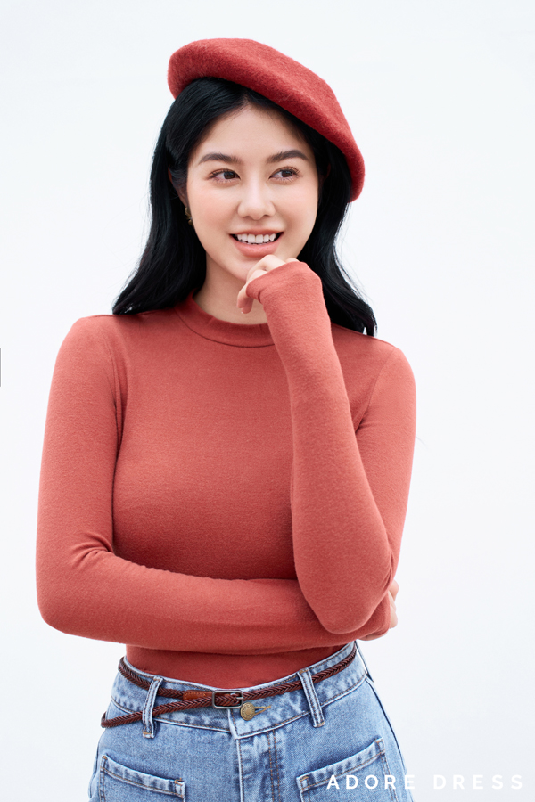 Extra warm tops thun cào lông cam đất 312ht0002 adoredress
