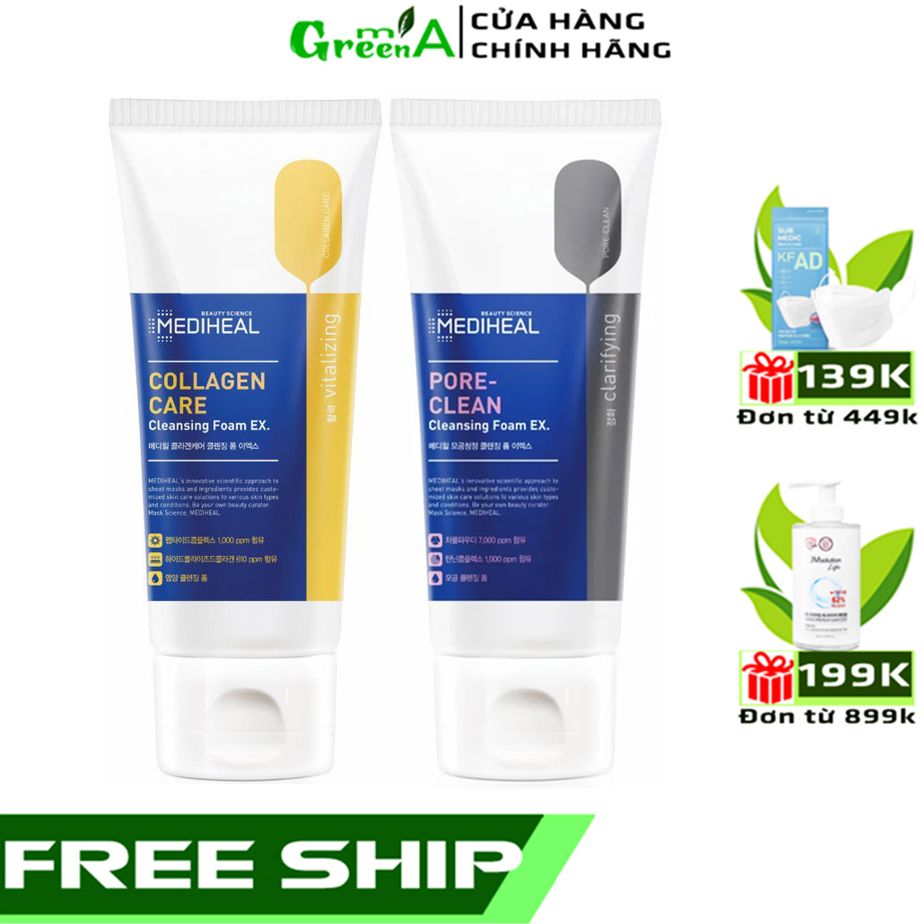Sữa Rửa Mặt Mediheal Collagen Và Than Hoạt Tính Care Cleansing Foam EX 170ml