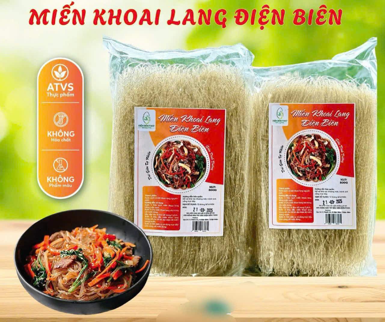 1 kg Miến khoai lang nguyên chất Điện Biên