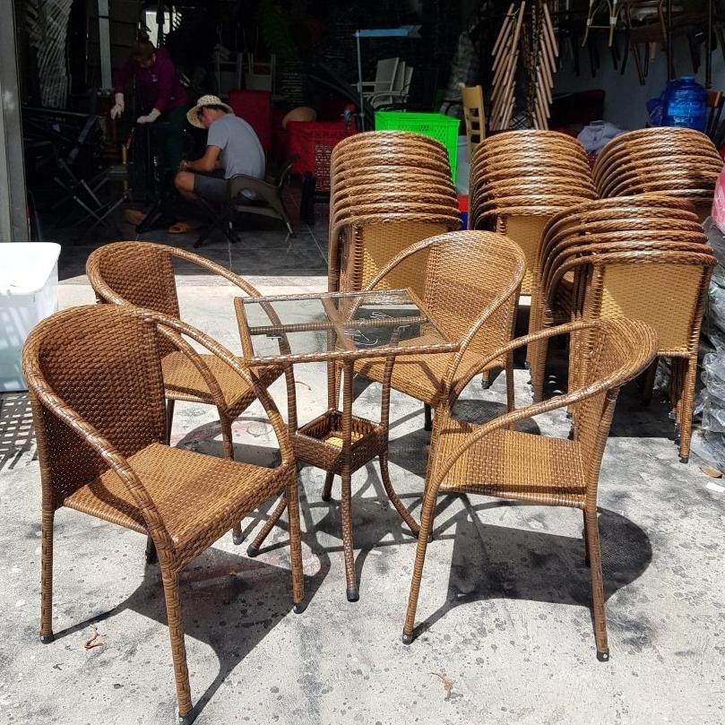 Thanh lý bàn ghế cafe cũ giá rẻ bàn ghế giả mây, ghế nhựa Mới 100%, giá:  745.000đ, gọi: 0943 284 179, Quận 7 - Hồ Chí Minh, id-f5200d00