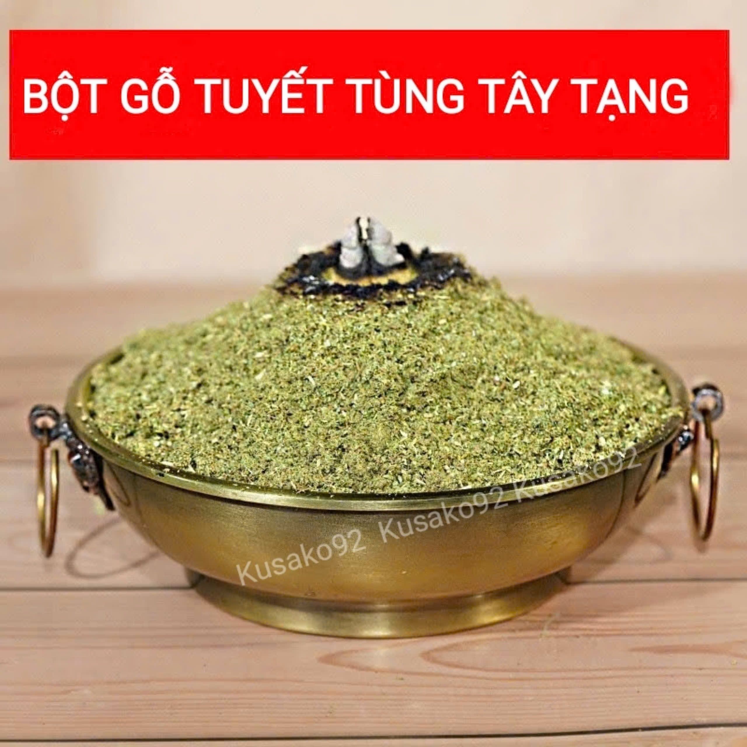 Bột Gỗ Tuyết Tùng Tây Tạng/ Bột Gỗ Bách Xanh Tây Tạng Làm Nhang Thắp Hương, Tẩy Uế, Xua Tan Âm Khí
