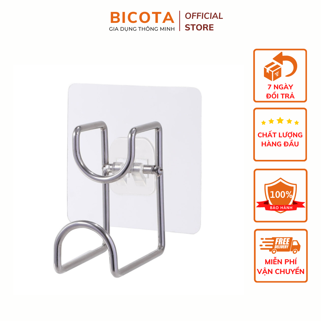 Móc treo thau chậu, rổ rá nhà tắm, nhà bếp dán tường đa năng