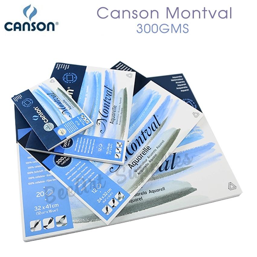Pad giấy màu nước canson montval aquarelle 185g 12 tờ a6